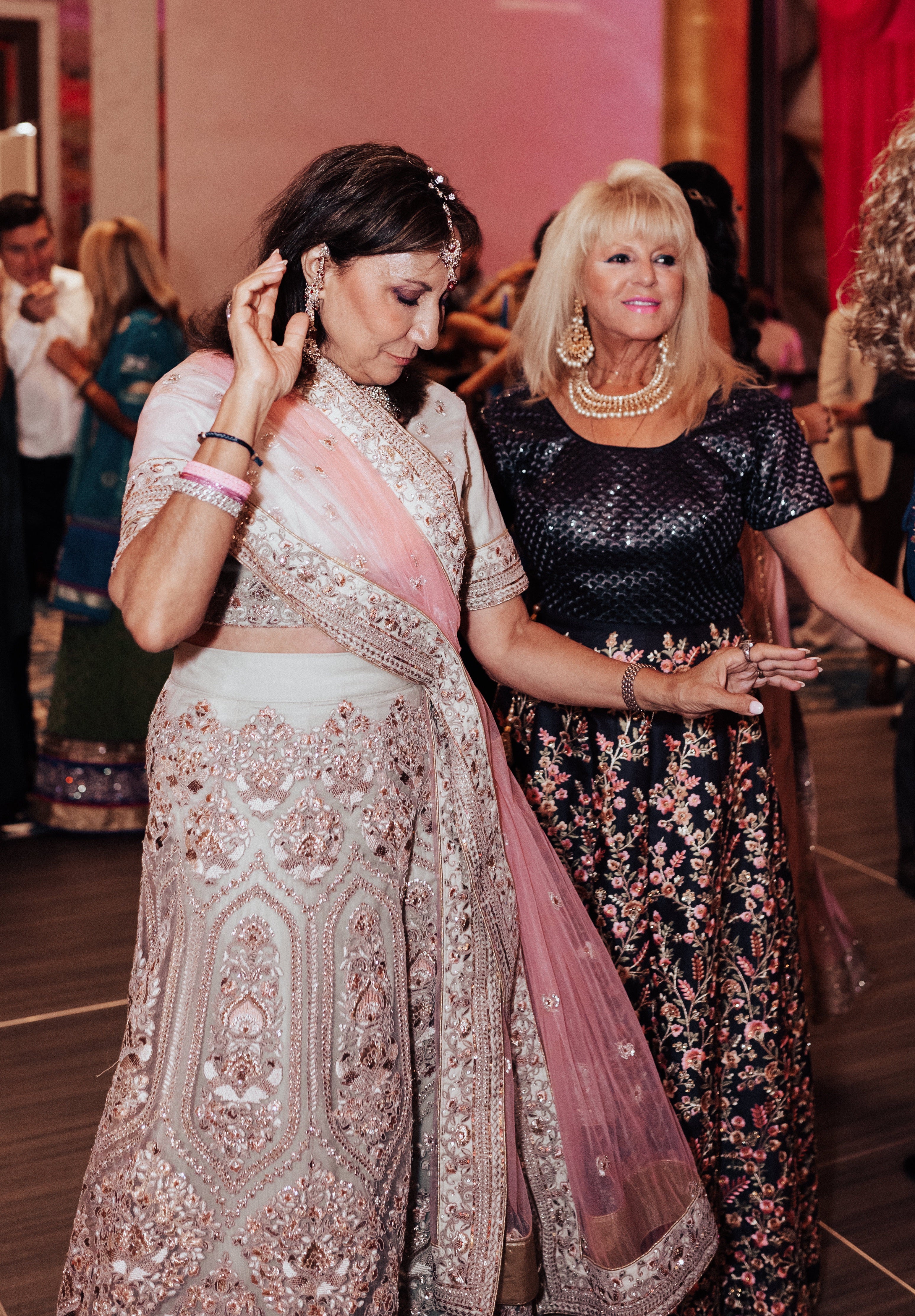 Gray silk lehenga with 2 options for blouse, short sleeve & sleeve-less light cream/peach blouse