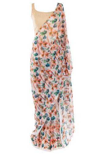 Georgette floral printed Saree georgette fabric, you’ll be easy, breezy, beautiful, flower girl!