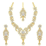 Gold & Silver 3 piece jewelry set with earrings and forehead piece
