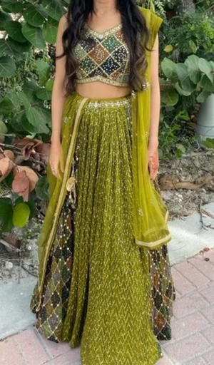 Beautiful Stunning, shimmering 3-piece lehenga set