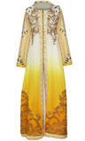 Matching petticoat is included in navy sequined blouse has full see-through sleeves.