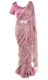Silk saree is a diamond encrusted silk, Matching petticoat is included. Blouse is adjustable.