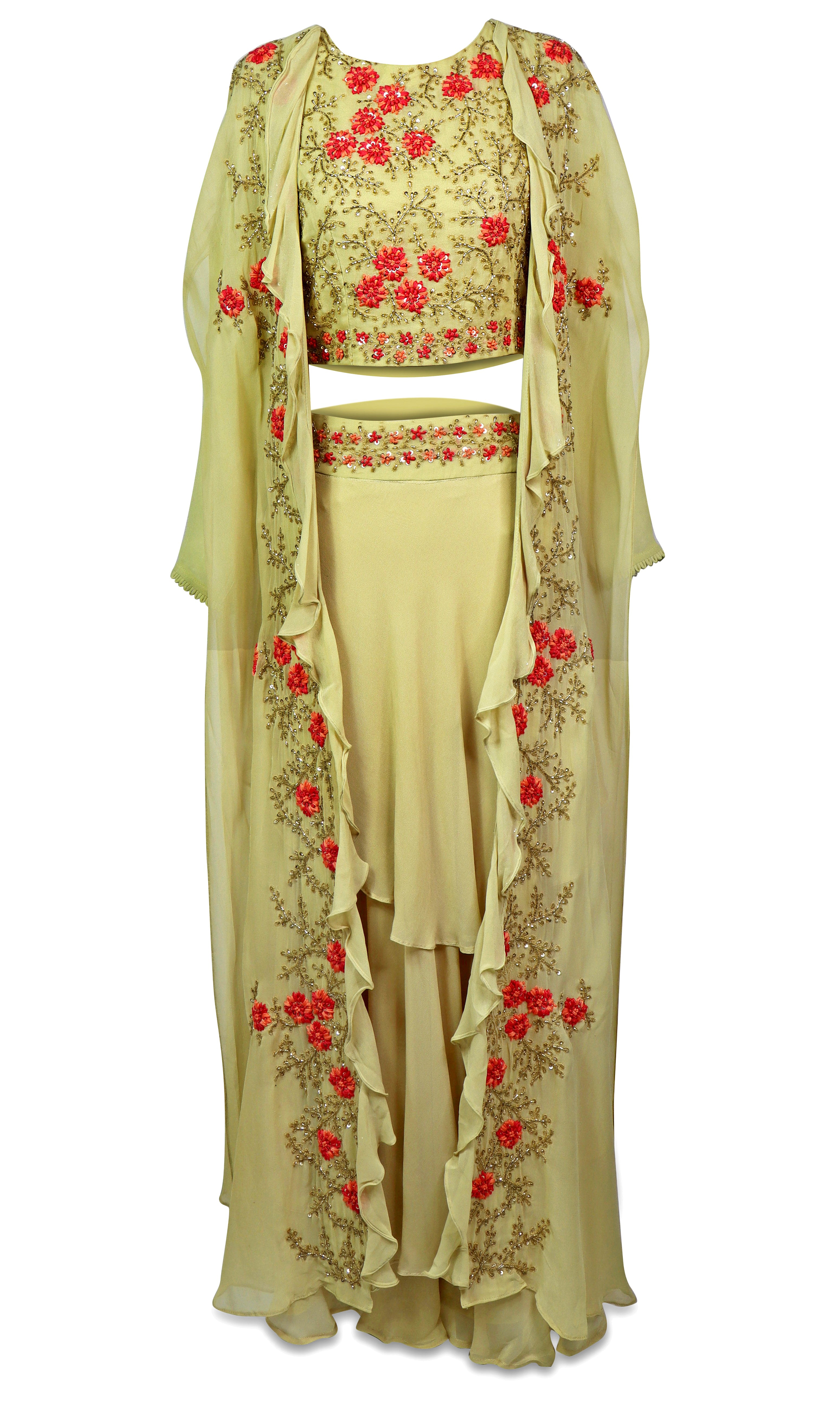 3-piece lehenga & fully stitching with floral patterns so you probably won't want to ever take it off.