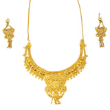 3 piece set Gold, Silver Necklace, includes earrings and bindi