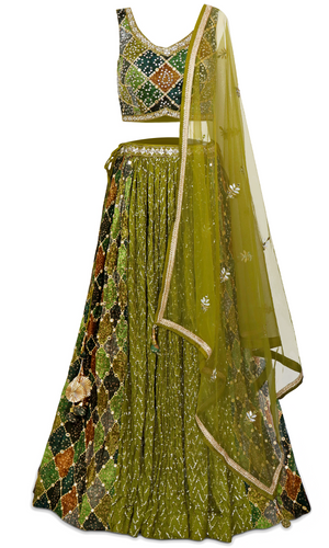 Stunning lehenga with mirror work