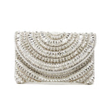 Sparkly silver clutch Covered with beads & rhinestones