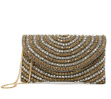 Sparkly gold, silver, and gray clutch with inside pocket