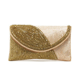 Sparkly peach and gold clutch with inside pocket