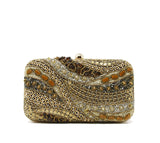 Sparkly gold and shades of brown Hard box case with Heavy embroidery