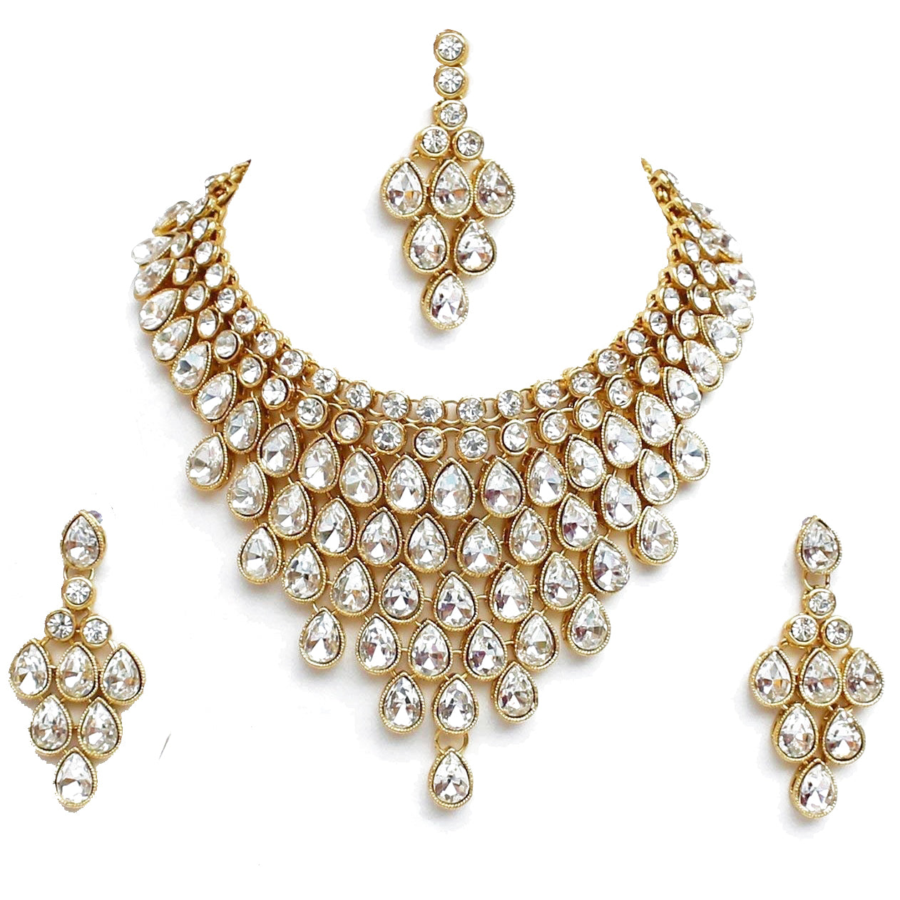 Stylist 3 piece Necklace set, earrings and bindi