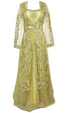 4 piece shimmering lime green Anarkali Lehenga with embroidery, & rhinestones work.