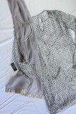 Silver lehenga with a gray top, see through silver cover & light embroidered dupatta