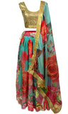 Lightweight hot pink crop top or simple bright pink crop top are the two blouse options for this lehenga.