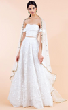 Bridal White dress with Savannah Top and Skirt in White is perfect for Brides, Designer: Mani K Jassal