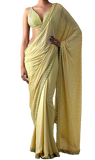  Pre-stitched citrus scalloped saree by Preeti S Kapoor & paired with a matching style sequined blouse.