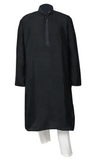 This is a black Kurta paired with a matching pant for a suave, monochromatic look that’s so mysterious. 