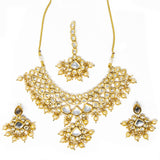 3 piece set Gold Necklace, earrings and bindi included