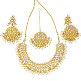 Gold and Ivory 3 piece Necklace with earrings and bindi 