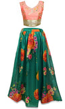 Wildflower Lehenga with gold color blouse, check-out on which blouse you prefer.